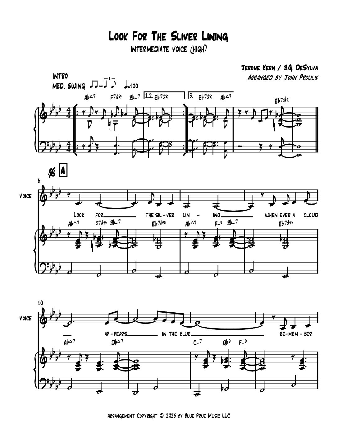 Look For The Silver Lining-Intermediate Voice (high)