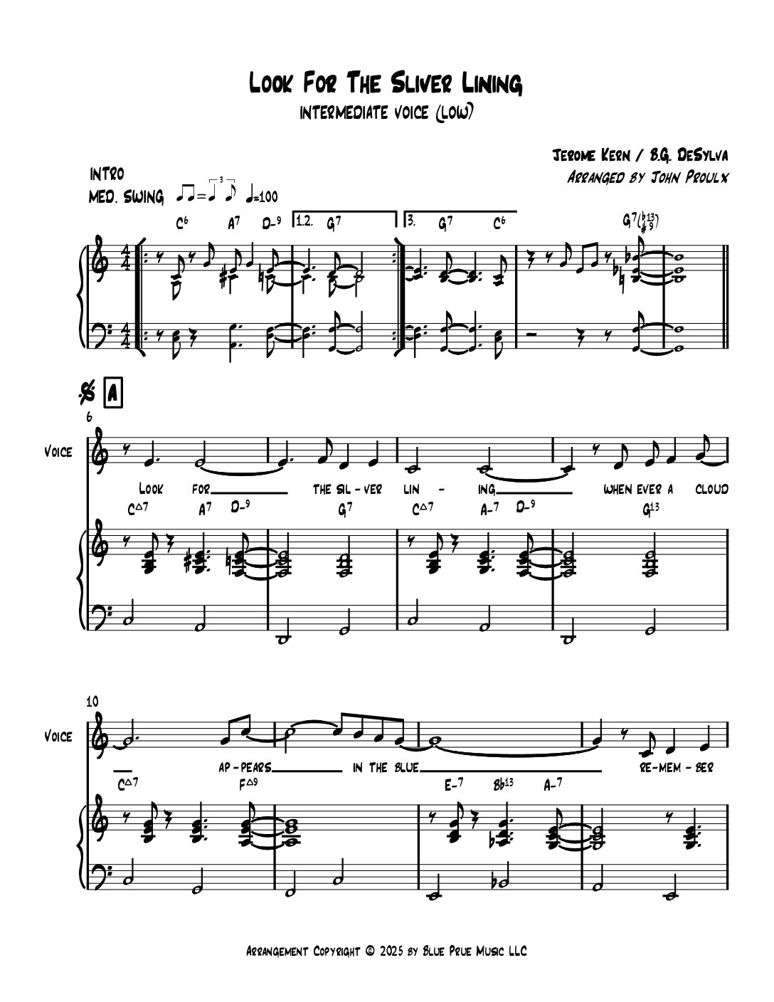 Look For The Silver Lining-Intermediate Voice (low)