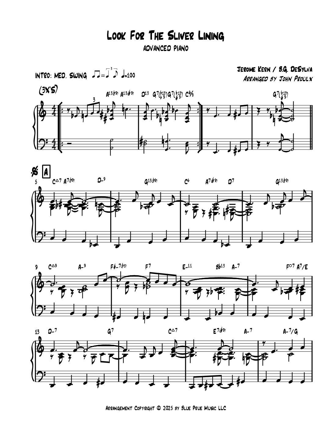 Look For The Silver Lining-Advanced Piano