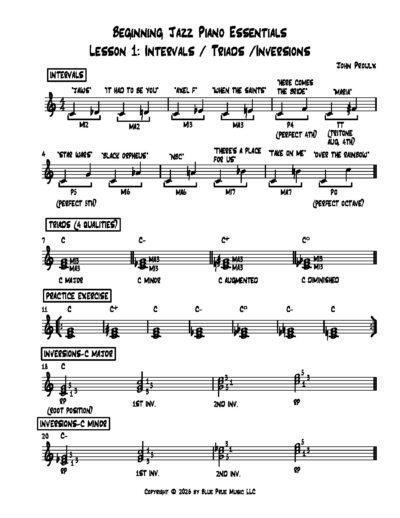 Beginning Jazz Piano Essentials-Lesson 1